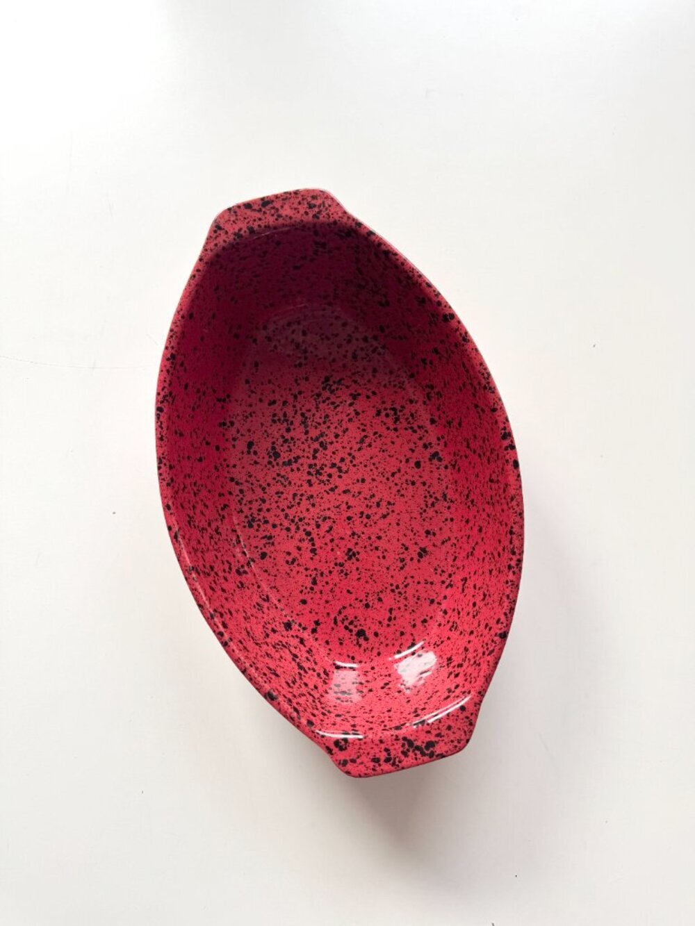 CERUTIL STONEWARE Red Blue Black Speckled Ceramic Au Gratin Casserole Dish - Picture 2 of 16